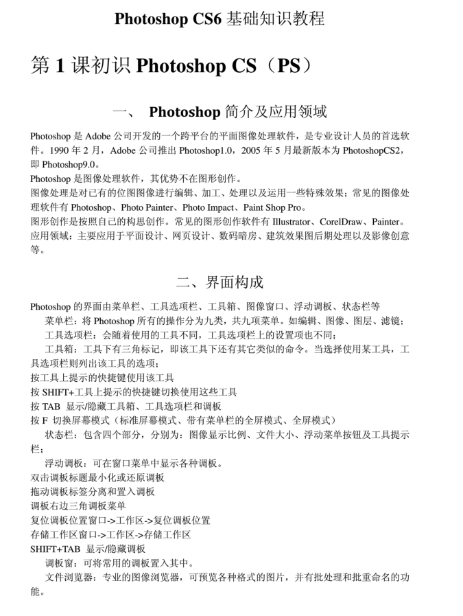 PhotoshopCS6基础知识教程_美工教程